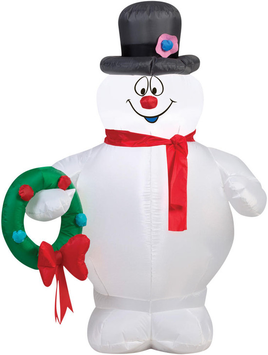 Gemmy Gemmy Airblown Frosty Holding Wreath