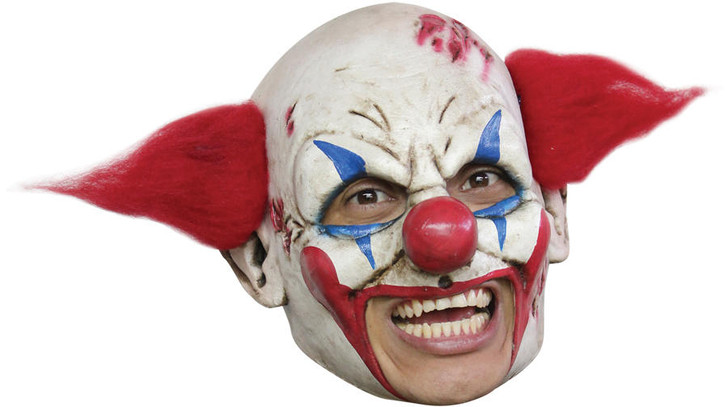 Ghoulish Ghoulish Deluxe Clown Chinless Mask with Red Hair