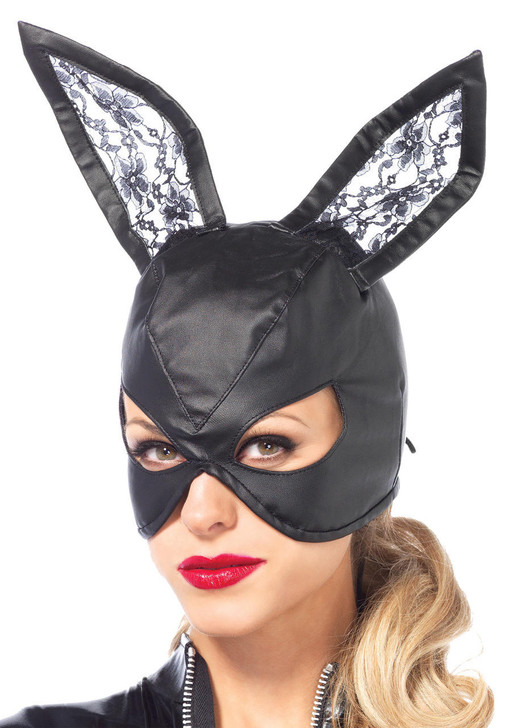 Leg Avenue Leg Avenue Womens Black Leather Bunny Mask