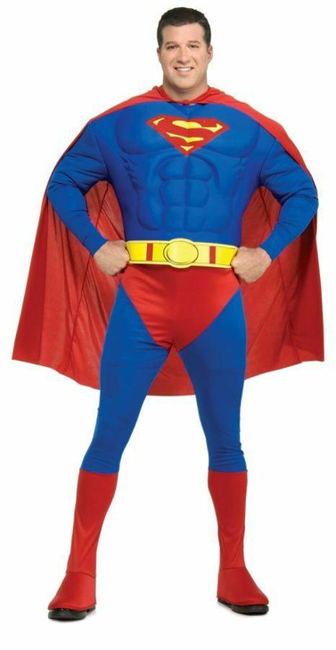 Rubies Mens Plus Size Deluxe Muscle Chest Superman Costume