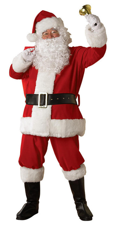 Rubies Mens Regal Plush Santa Suit with Faux Fur Trim