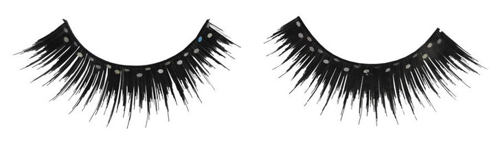 Morris Costumes Morris Costumes Eyelashes Black Glitter