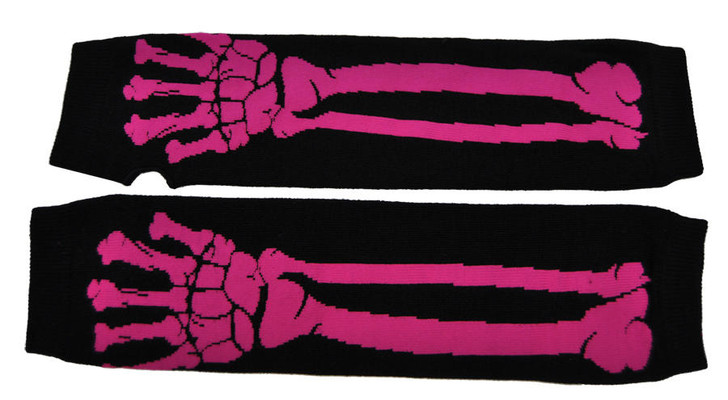 Morris Costumes Morris Costumes Glove Long Pink Bone Print
