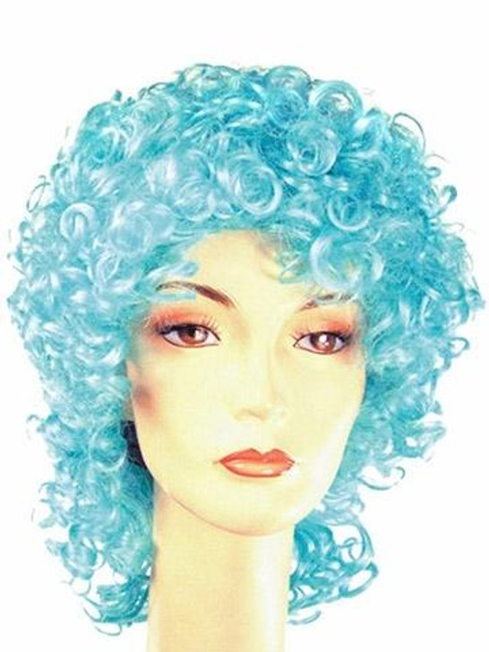 Lacey Light Blue Curly Clown Wig