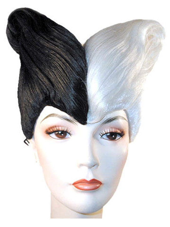 Lacey Black and White Jester Costume Wig