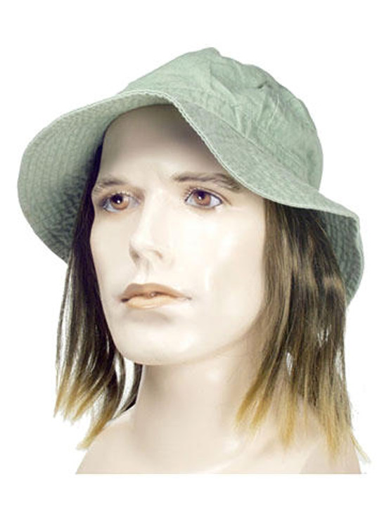 Lacey Hobo Clown Hat With Hair Costume Wig