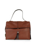 MARRONE CHIARO | Borsa a mano in pelle grana dollaro CLIO Large