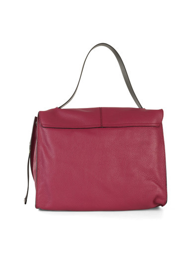 VIOLA | Borsa a mano in pelle grana dollaro CLIO Large