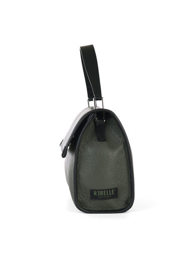 VERDE SCURO | Borsa a mano CLELIA in pelle martellata