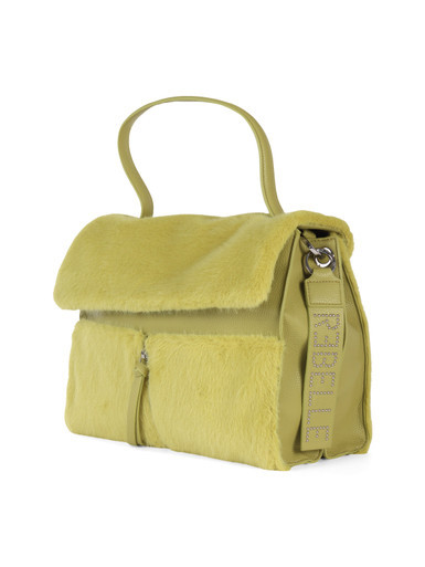 VERDE CHIARO | Borsa a mano CLIO in ecopelliccia