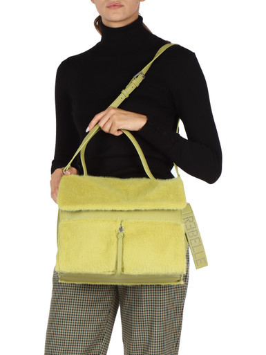 VERDE CHIARO | Borsa a mano CLIO in ecopelliccia