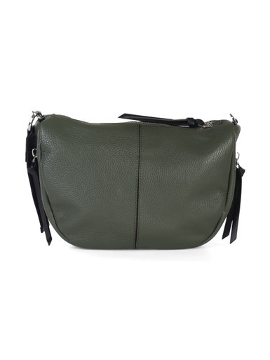 VERDE SCURO | Borsa hobo ALTHEA Media in pelle martellata