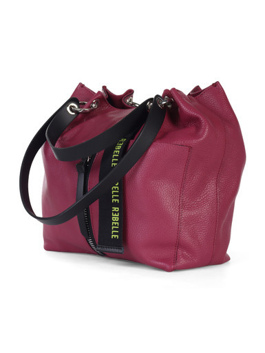 VIOLA | Borsa a mano in pelle grana dollaro REA Medium