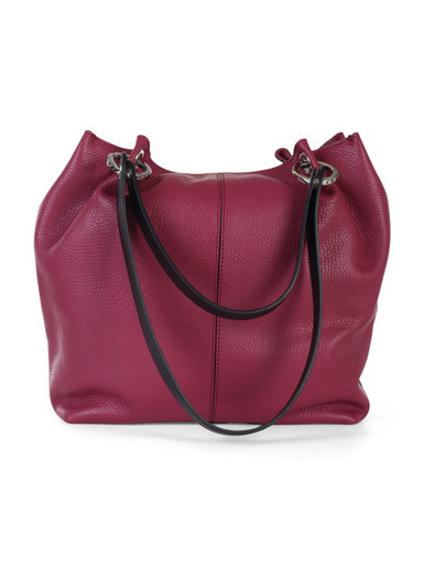 VIOLA | Borsa a mano in pelle grana dollaro REA Medium