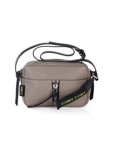 GRIGIO | Borsa a tracolla TALIA in pelle grana dollaro