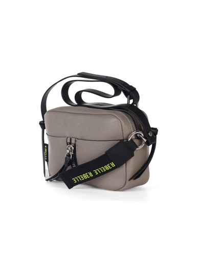 GRIGIO | Borsa a tracolla TALIA in pelle grana dollaro
