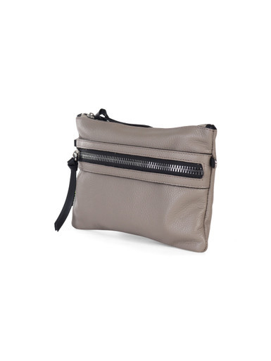 GRIGIO | Pochette grande CALLIOPE in pelle martellata