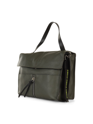 VERDE SCURO | Borsa a mano in pelle grana dollaro CLIO Large