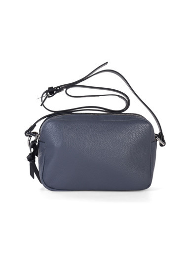 GRIGIO SCURO | Borsa a tracolla TALIA in pelle grana dollaro