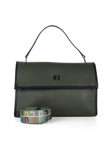 VERDE SCURO | Borsa a mano CLELIA in pelle martellata