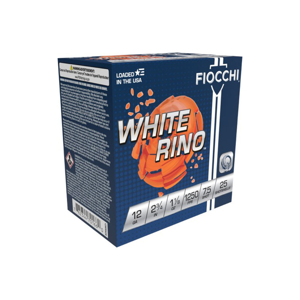 Fiocchi 12WRNO75 Exacta Target White Rino Target 12 Gauge 2.75