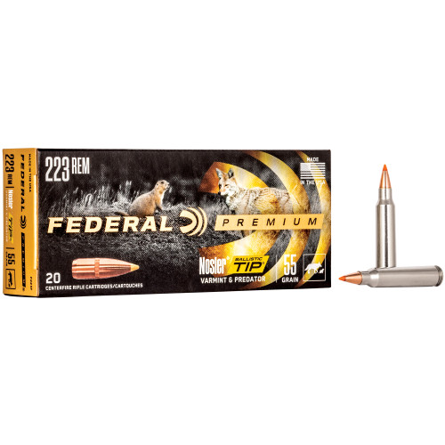 Federal Premium .223 Remington Nosler Ballistic Tip 55 Grain - 20 Count Box