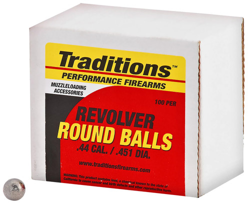 Traditions .44 Cal Round Ball 140gr Revolver 100-Pack