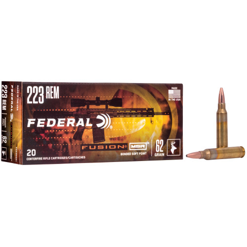 Federal  .223 Remington 62 Grain MSR Fusion Bonded Soft Point - 20 count box
