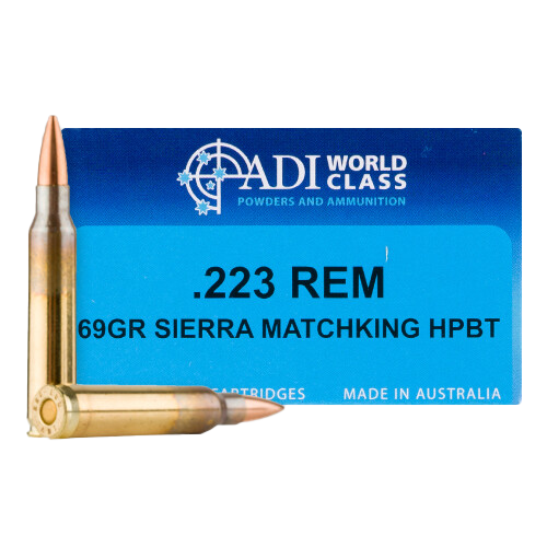 ADI World Class .223 Rem Sierra MatchKing 69gr HPBT Ammo