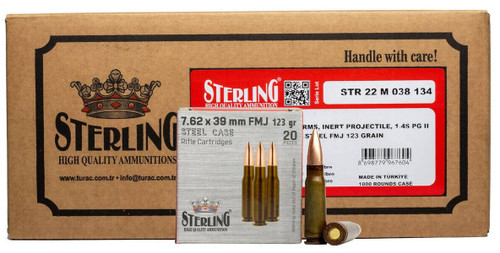 Sterling Steel Case 7.62x39mm 123 Gr FMJ