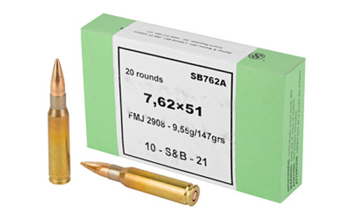 Sellier & Bellot  7.62X51 NATO M80 Ball 147 Grain FMJ