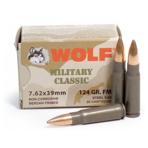 Wolf Military Classic 7.62x39mm 124 Gr FMJ