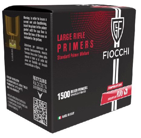 FIOCCHI STANDARD LARGE RIFLE PRIMERS ( 1500 PER CARTON ) 8 PER CASE