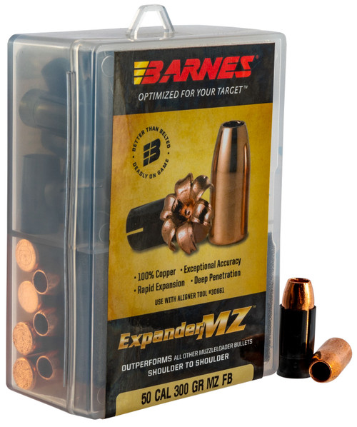 Barnes Bullets 30583 Expander MZ .50 Cal 300gr Copper HP Muzzleloader Bullets 24/Box