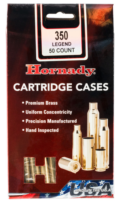 Hornady 87296 Unprimed 350 Legend Cartridge Rifle Brass 50 Per Box