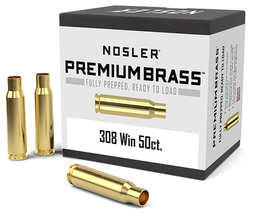 Nosler 10225 Reloading Brass 308 Win Unprimed Rifle Cases 50ct
