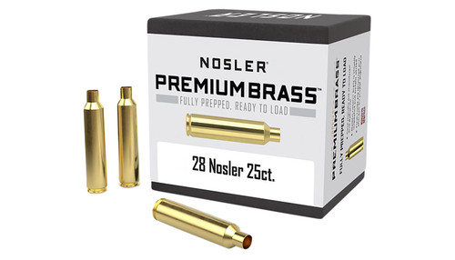 Nosler Premium Unprimed Rifle Brass 28 Nosler 25 Per Box