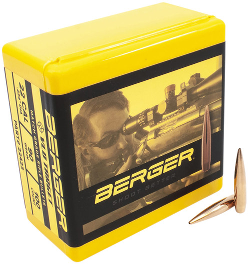 Berger VLD Target Long Range 22Cal 90gr Match Grade Bullets 100/Box
