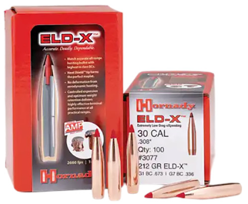 Hornady 30731 ELD Match 30 Cal .308 208 gr Extremely Low Drag Match 100 Per Box/ 15 Case