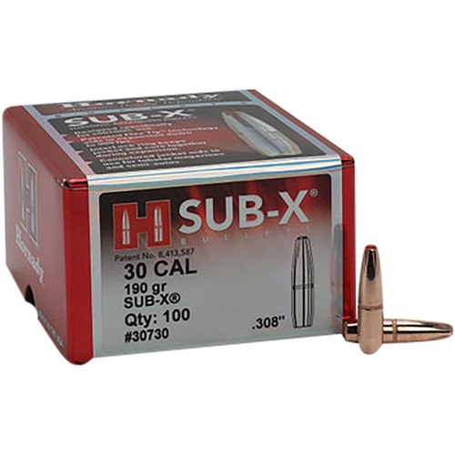 Hornady 30 Cal .308 190 gr Sub-X Subsonic Flex Tip Reloading Bullets 100/Box