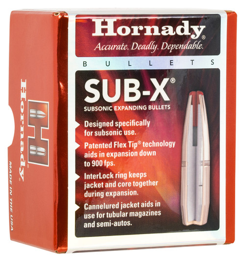 Hornady Sub-X 7.62x39mm 255gr Deep Penetrating Subsonic Reloading Bullets 100/Box