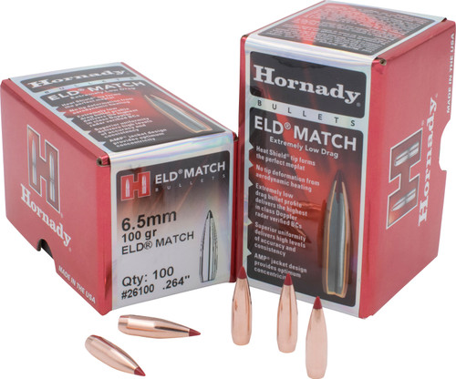 Hornady ELD Match 6.5mm .264 100gr Extremely Low Drag Match Bullets 100/Box