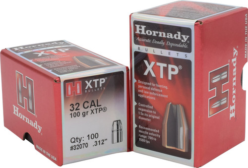 Hornady 32070 XTP 32 Cal .312 100 gr Hollow Point 100 Per Box/ 25 Case