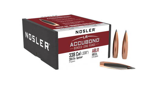 Nosler 58454 338Cal 265 Grain AccuBond Long Range Spitzer Point Boat Tail 100/Box