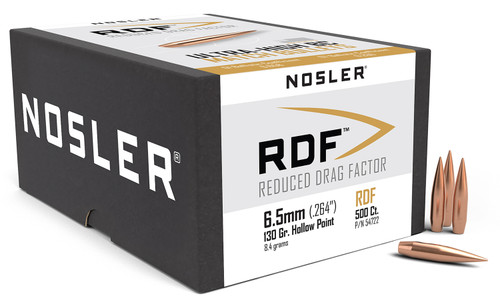 Nosler RDF Match 6.5 Creedmoor 130 Grain HPBT Competition Bullets 500-Count