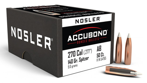 Nosler AccuBond 270Win 140gr White Polymer Tip Hunting Bullet 50/Box