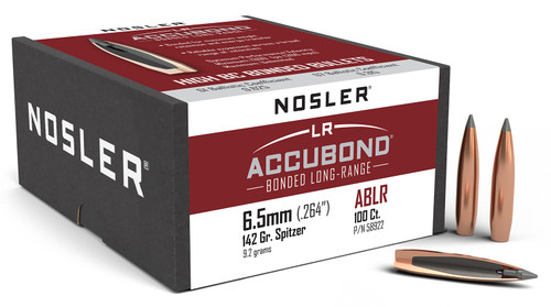 Nosler AccuBond Long Range 6.5 Cal 142gr Spitzer Boat Tail Bullets 100/Box