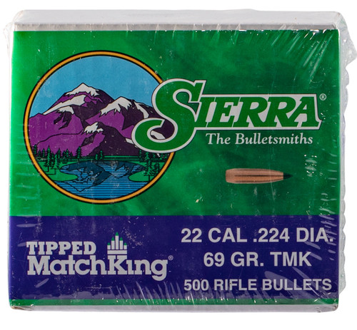Sierra Tipped MatchKing 22Cal 69gr Match Projectiles 500/Box