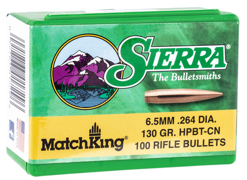 Sierra 1729 6.5 Creedmoor 130gr MatchKing HPBT Target Bullets 100/Box
