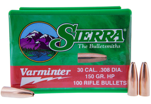 Sierra 2136 .308 Win 150gr Hollow Point Varminter Bullets 100-Count